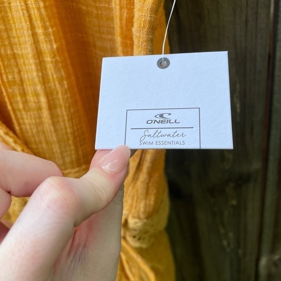 NWT Saltwater Solids by O’neill Mustard Lacey Crochet Knit Romper One Piece - Picture 8 of 11